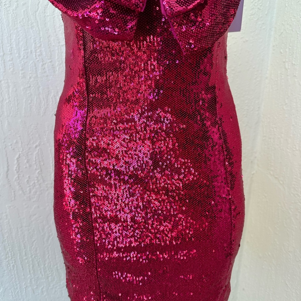 Ronny Kobo Pink Sequin Bow Dress - Picture 3 of 10
